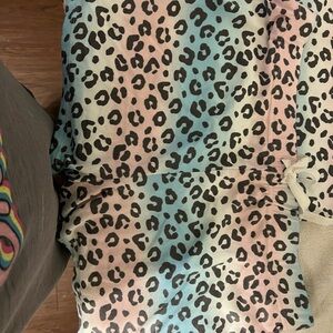 Leopard Print Pajama Set - Pink, Blue, Cream